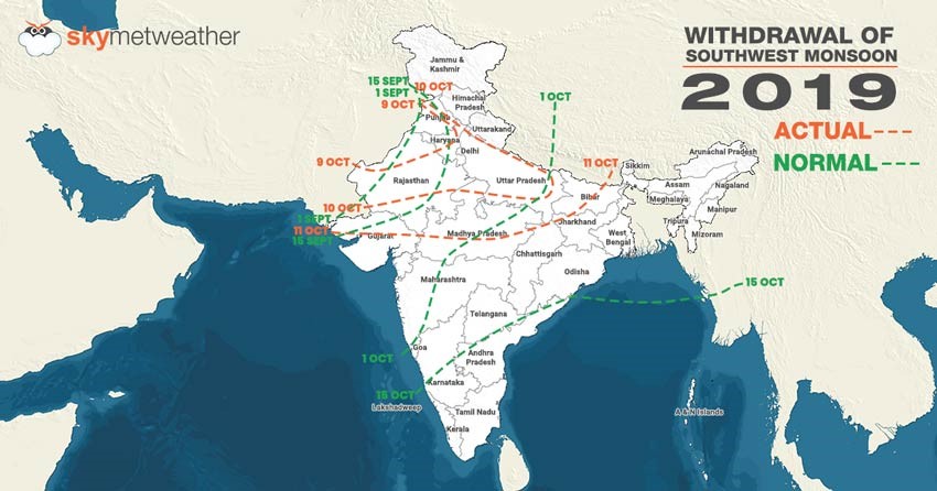 भारत: एक महीने की देरी से विदा हुआ मॉनसून